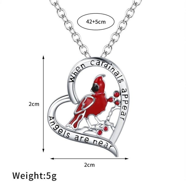 Cardinal Heart Pendant Necklace