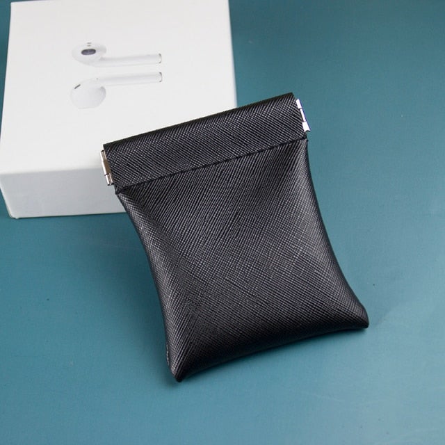 Snap Closure Leather Organizer Pouch