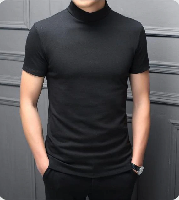 Men's High Neck Slim Fit T Shirt