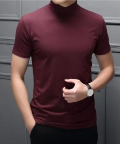 Men's High Neck Slim Fit T Shirt