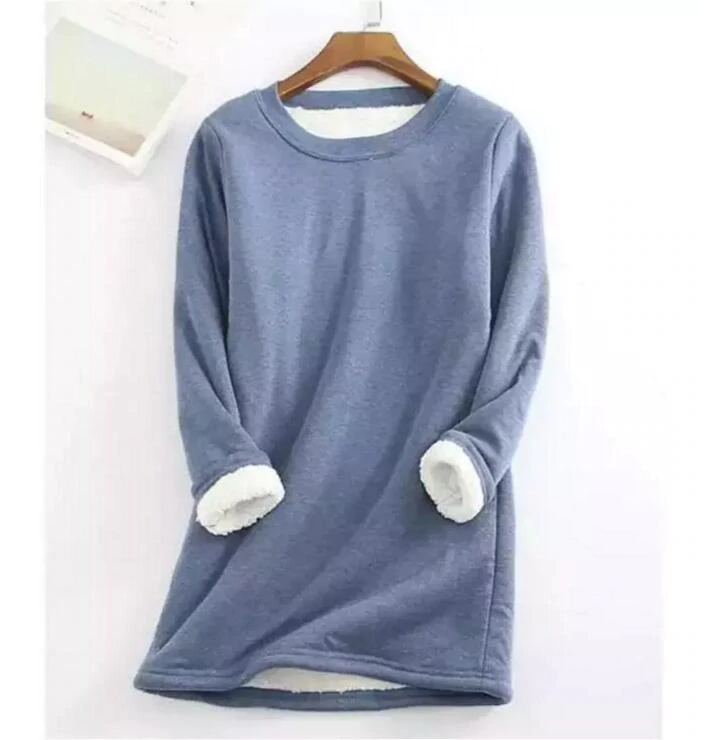 Casual Cotton Round Neck Solid Sweatshirt