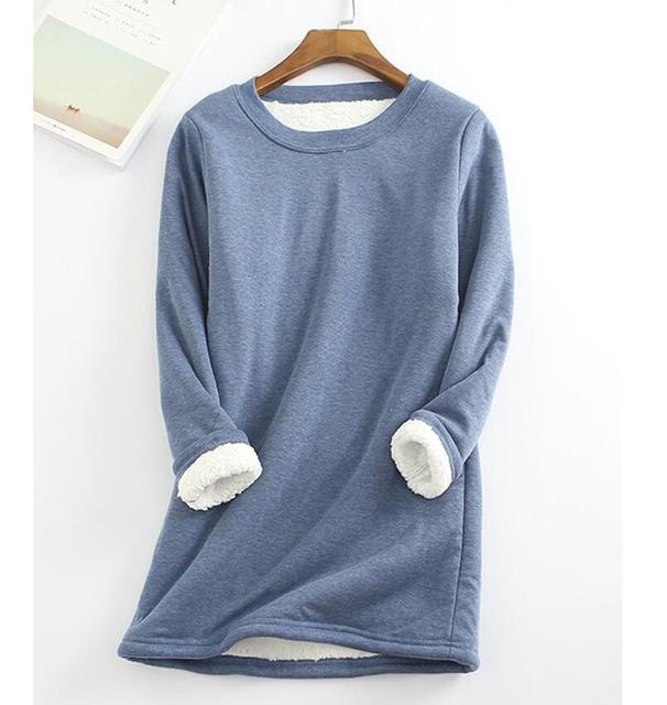 Casual Cotton Round Neck Solid Sweatshirt