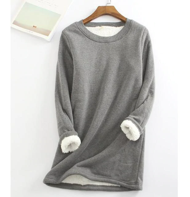 Casual Cotton Round Neck Solid Sweatshirt