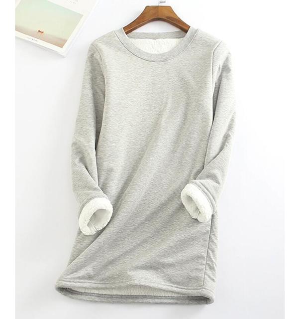 Casual Cotton Round Neck Solid Sweatshirt