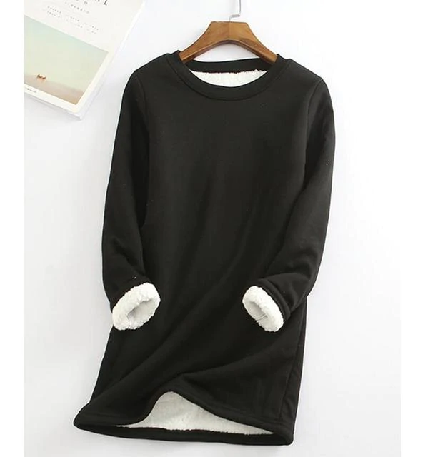 Casual Cotton Round Neck Solid Sweatshirt