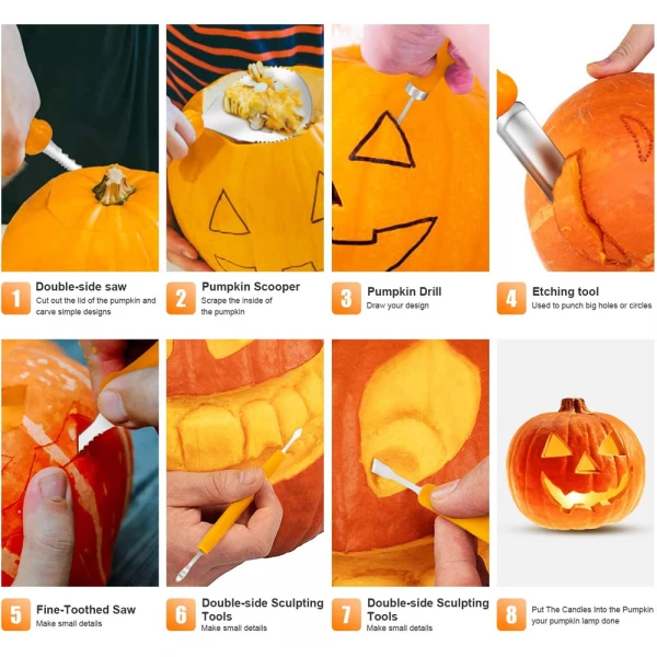 Halloween Pumpkin Carving Tool Kit (9 Pcs)