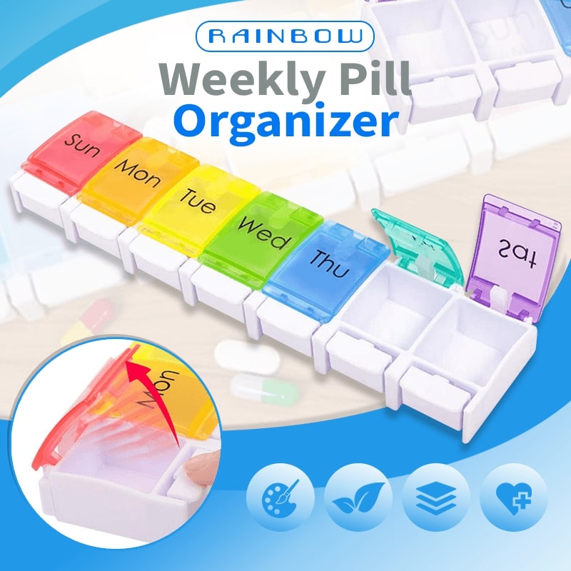 Rainbow Weekly Pill Organizer