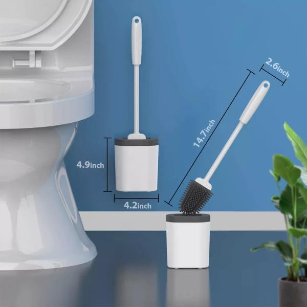 Flex Silicone Toilet Brush With Holder Stand