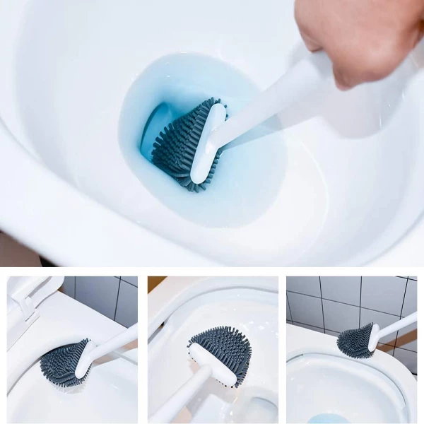 Flex Silicone Toilet Brush With Holder Stand