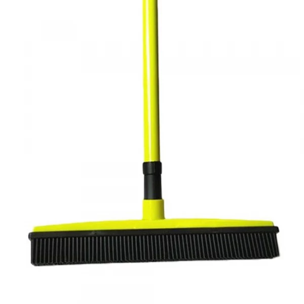 Rubber Broom Brush With Squeegee For Hair, Dust & Spills