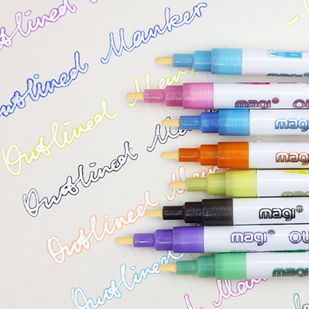 Self-Outline Metallic Markers