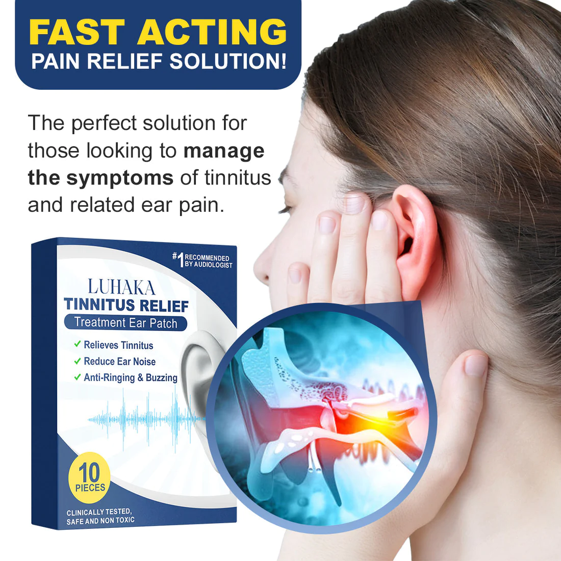 Bikenda Tinnitus Relief Treatment Ear Patch