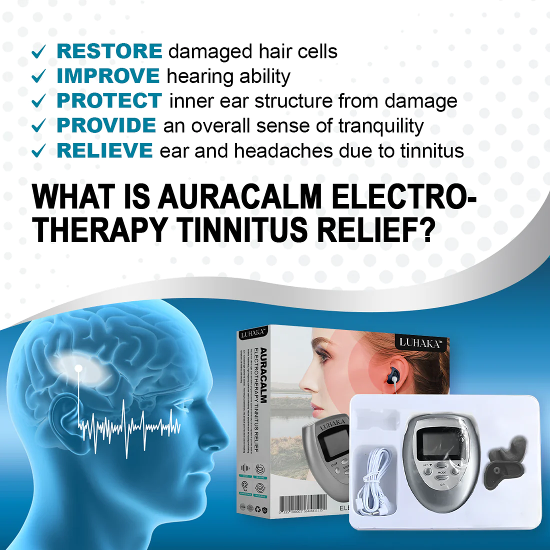 Luhaka Auracalm Electrotherapy Tinnitus Relief