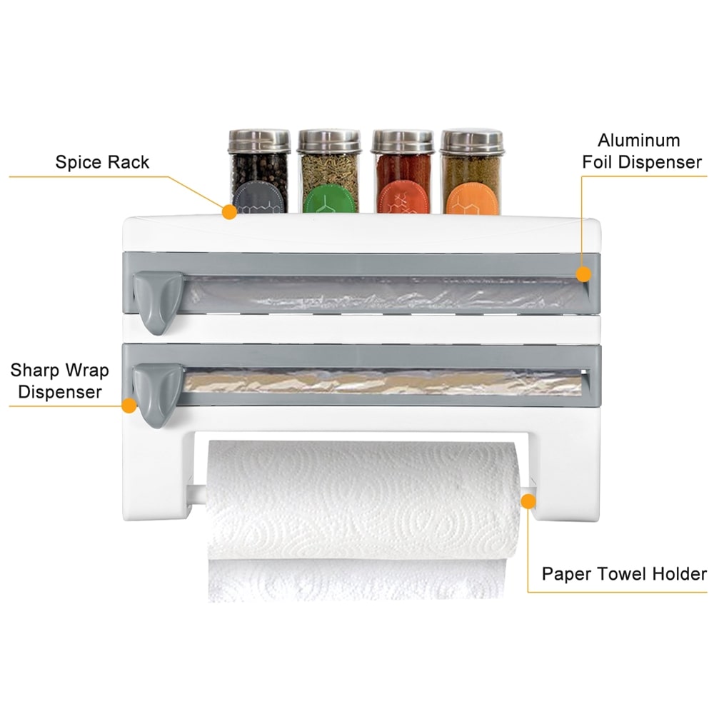 4-in-1 Wall Mount Roll Holder & Rack