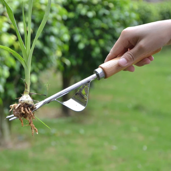 Ergonomic Wooden Handle Weed Remover Tool