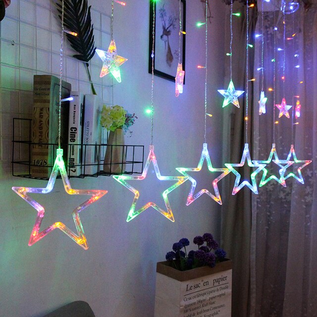 LED Star Curtain String Lights