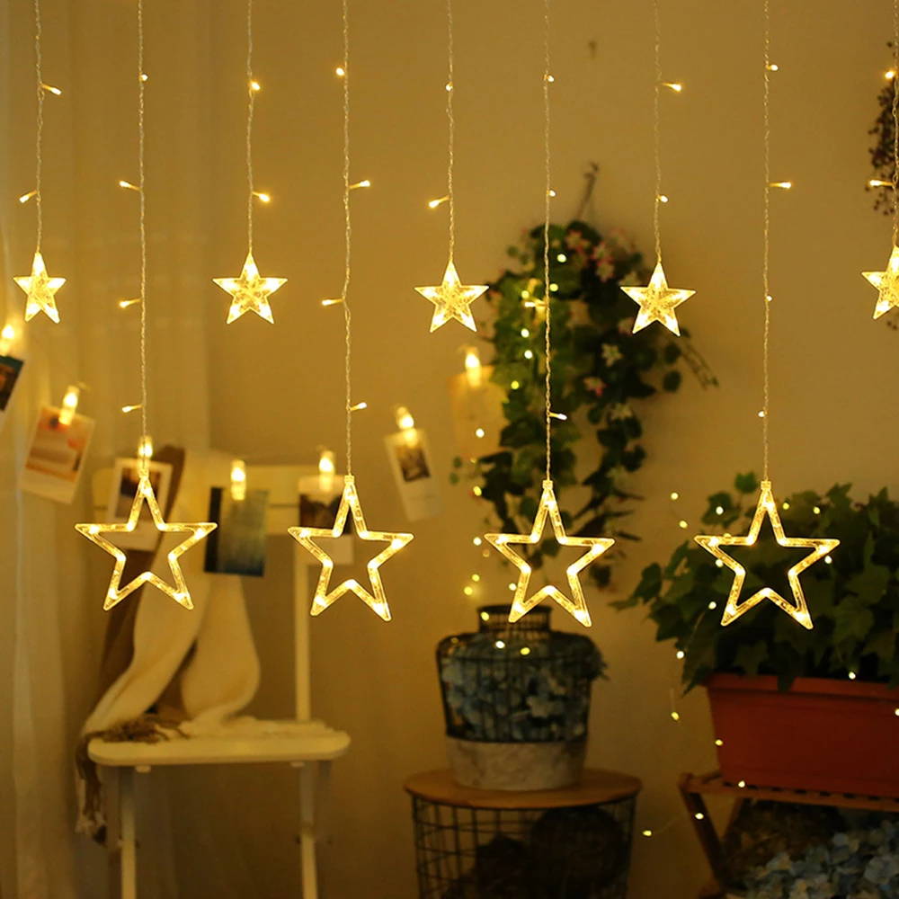 LED Star Curtain String Lights