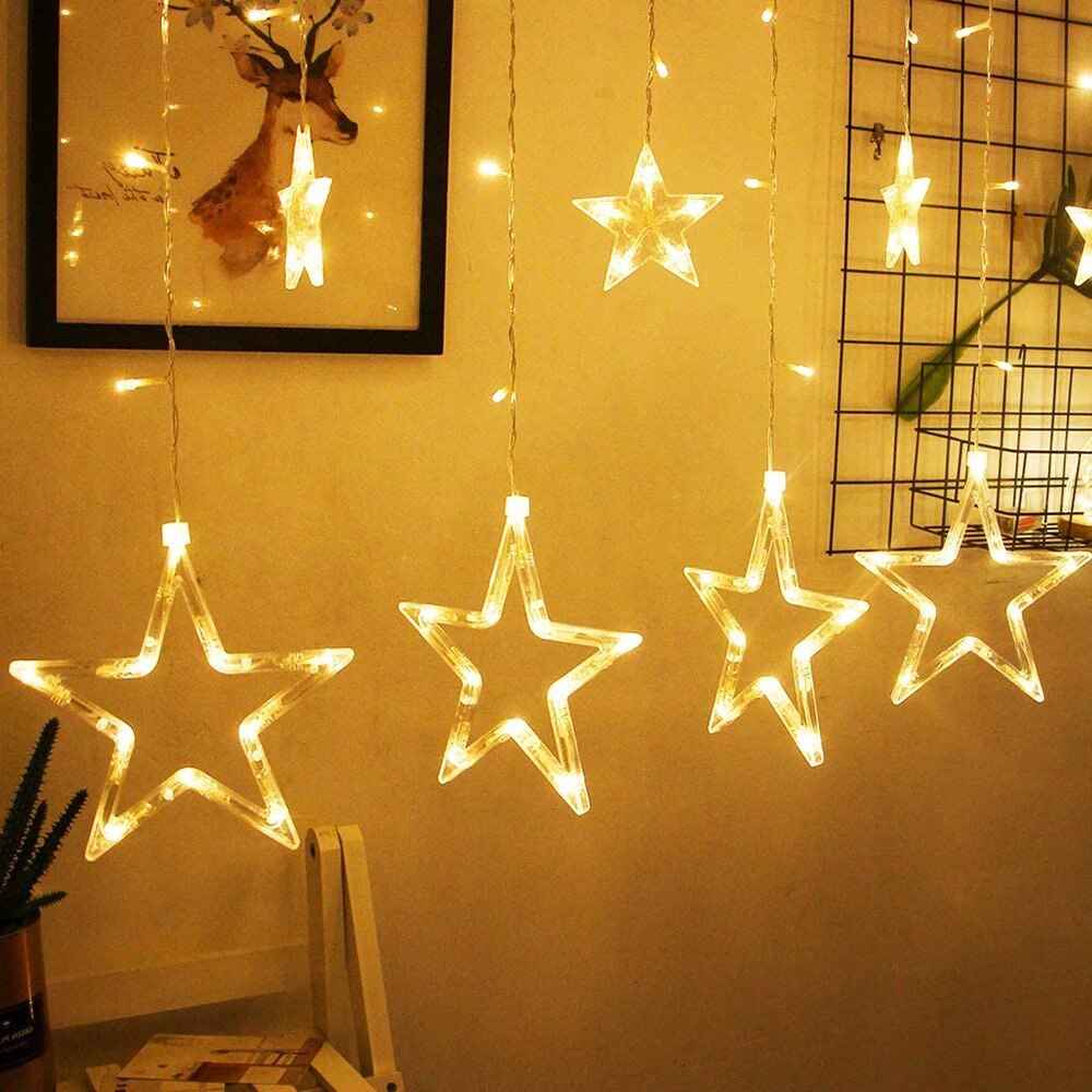 LED Star Curtain String Lights