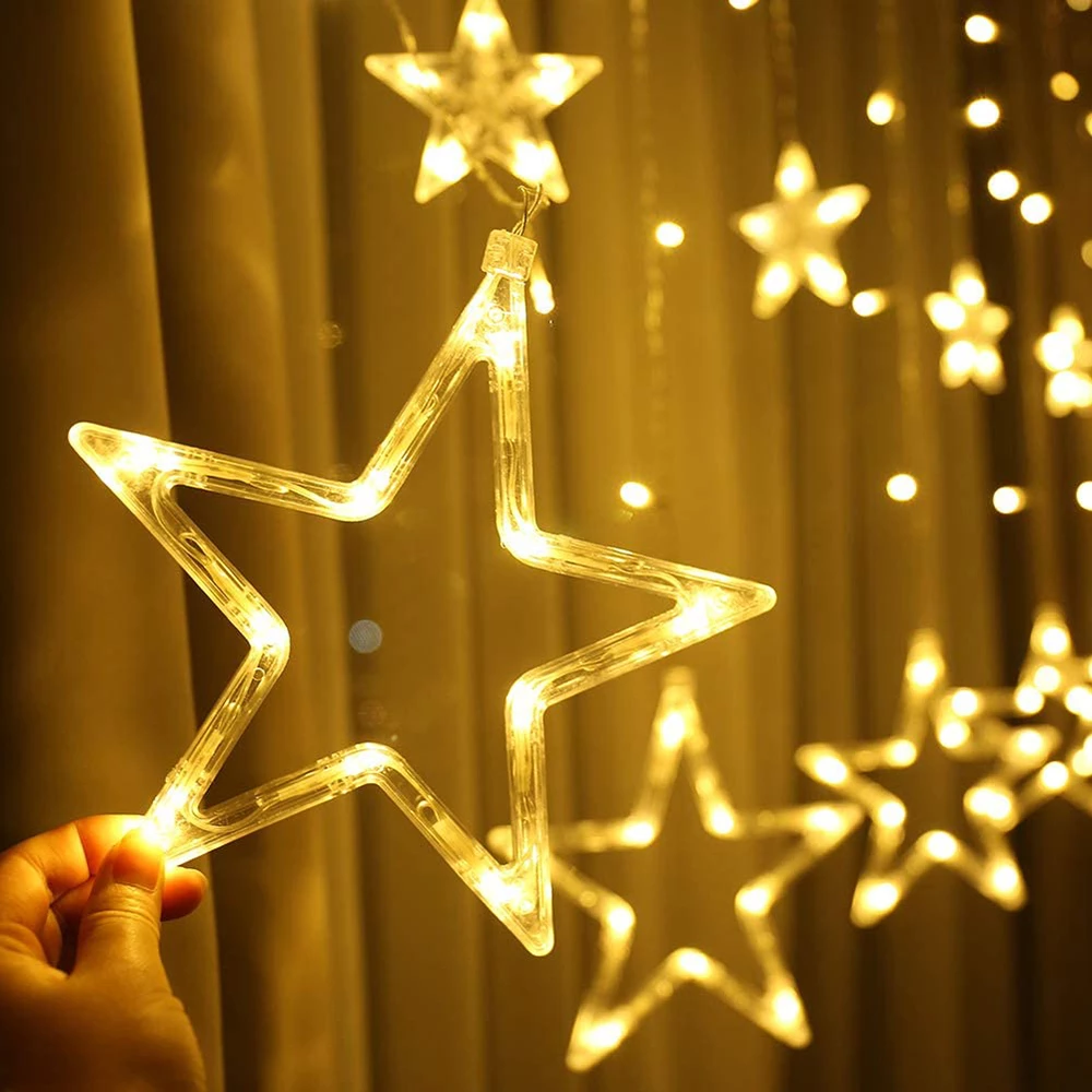 LED Star Curtain String Lights